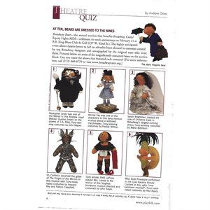 Theatre Quiz Bears Dress to the Nine Plush 2000s Print Ad